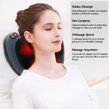 Load image into Gallery viewer, Back Massager with Heat,Shiatsu Back and Neck Massager with Deep Tissue Kneading,Electric Back Massage Pillow for Back,Neck,Shoulders,Legs, Foot,Body Muscle Pain Relief,Use at Home Blue