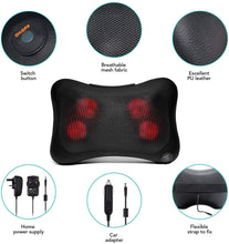 Load image into Gallery viewer, Back and Neck Massager, Massage Pillow with Heat for Muscle Pain Relief, The Best Relaxing Gift for Home Offices and Cars