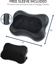 Load image into Gallery viewer, Back and Neck Massager - Kneading Massage Pillow with Heat for Shoulders, Lower Back, Calf - Use at Home and Car, Black