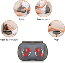 Load image into Gallery viewer, Massage Pillow with Heat -Deep Kneading Neck Shoulder Lumbar Calf Leg Foot Back Massager, Plush Cozy Design,Portable Electric Massager for Full Body Muscle Pain Relief