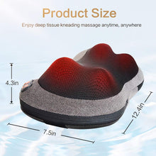 Load image into Gallery viewer, Back Massager with Heat,Shiatsu Back and Neck Massager with Deep Tissue Kneading,Electric Back Massage Pillow for Back,Neck,Shoulders,Legs, Foot,Body Muscle Pain Relief,Use at Home,Car