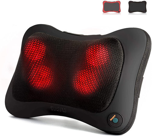 Back and Neck Massager, Massage Pillow with Heat for Muscle Pain Relief, The Best Relaxing Gift for Home Offices and Cars