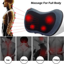 Load image into Gallery viewer, Back Massager with Heat,Shiatsu Back and Neck Massager with Deep Tissue Kneading,Electric Back Massage Pillow for Back,Neck,Shoulders,Legs, Foot,Body Muscle Pain Relief,Use at Home Blue