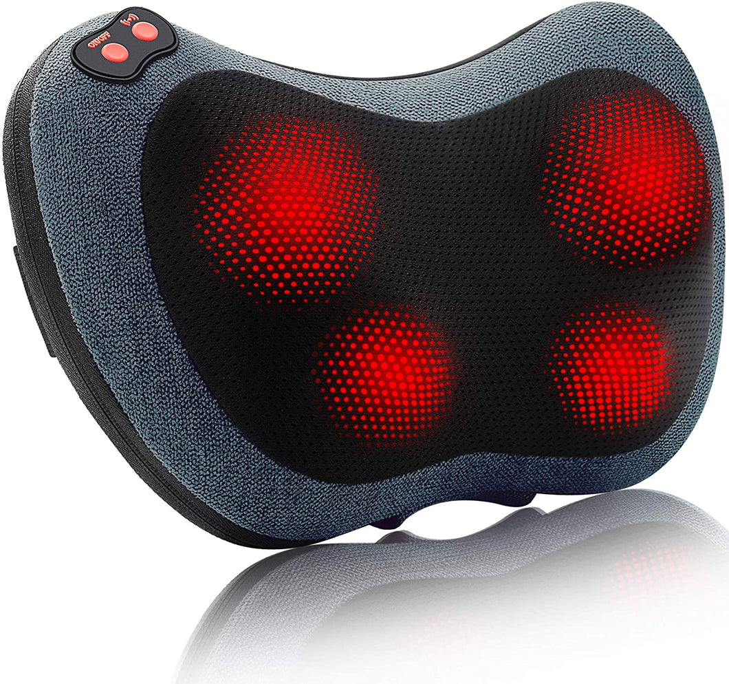 Back Massager with Heat,Shiatsu Back and Neck Massager with Deep Tissue Kneading,Electric Back Massage Pillow for Back,Neck,Shoulders,Legs, Foot,Body Muscle Pain Relief,Use at Home Blue