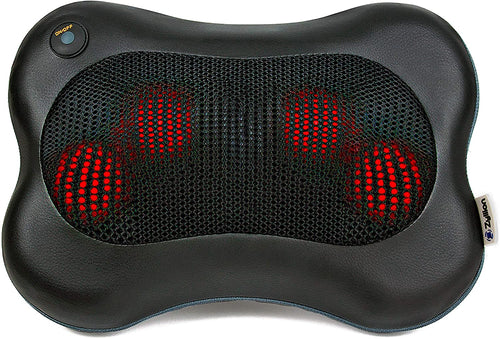 Back and Neck Massager - Kneading Massage Pillow with Heat for Shoulders, Lower Back, Calf - Use at Home and Car, Black